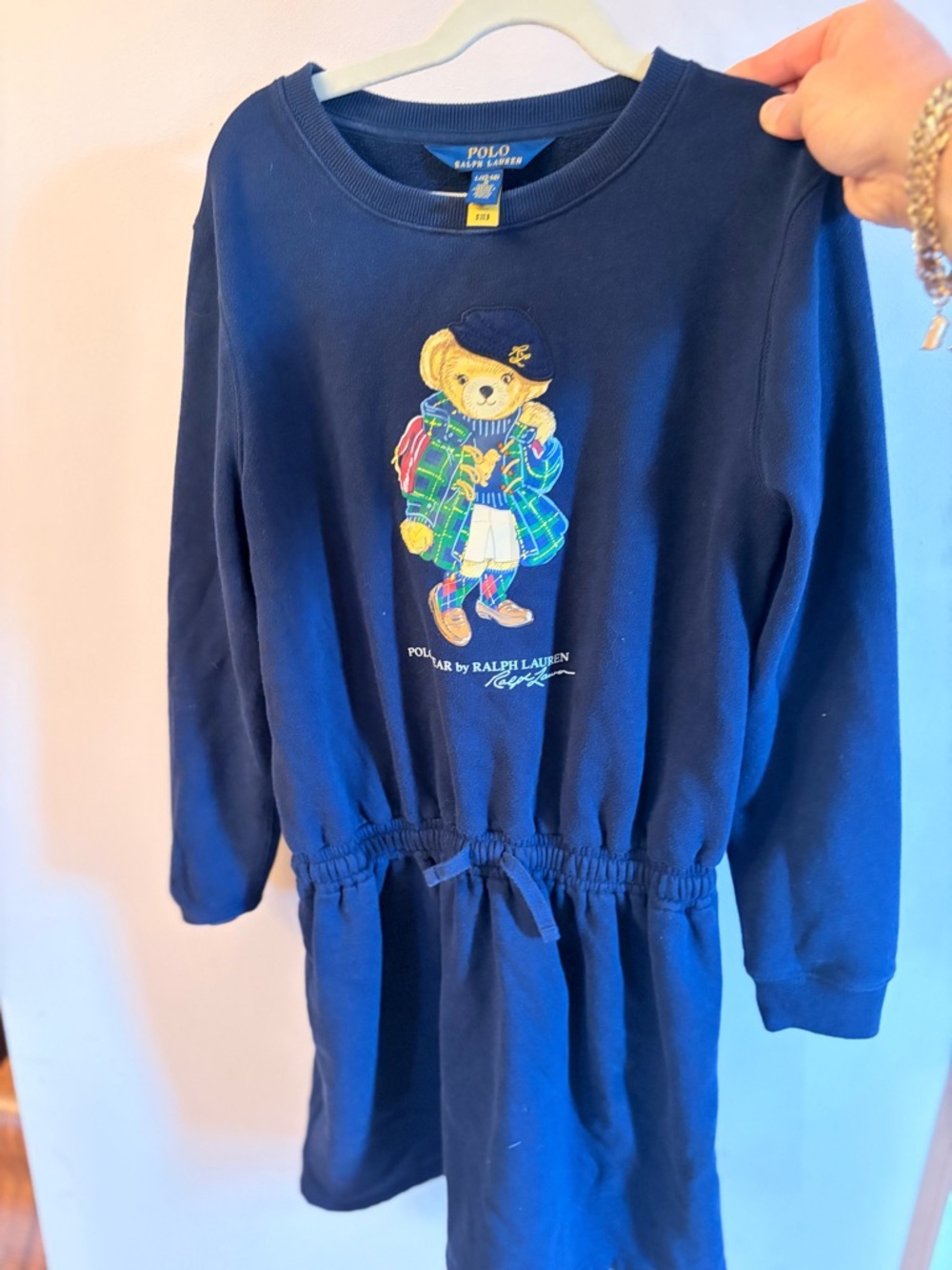 Polo Ralph Lauren
Girls Navy Blue Bear Graphic
Sweater Dress